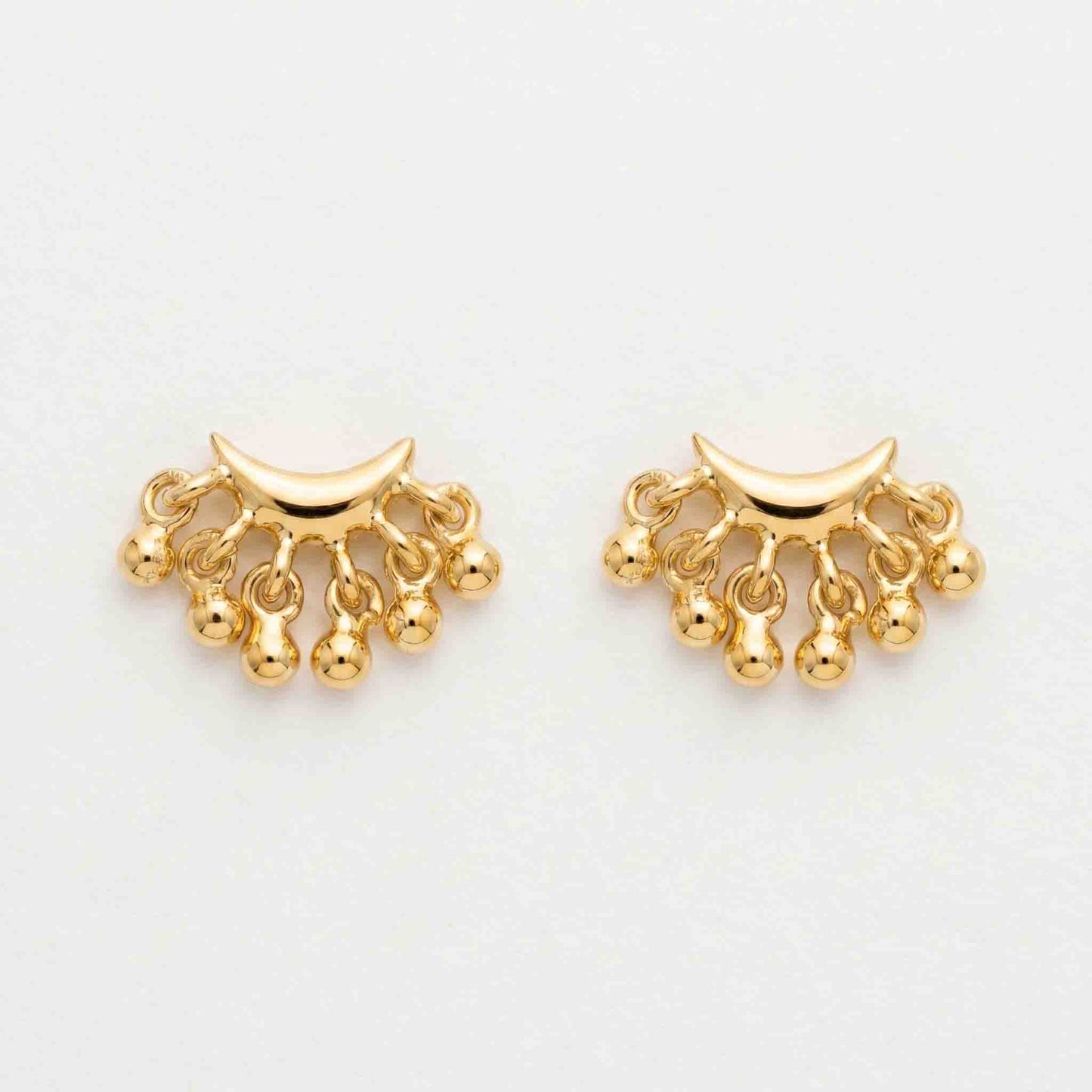 Silver Melting Moon Earring