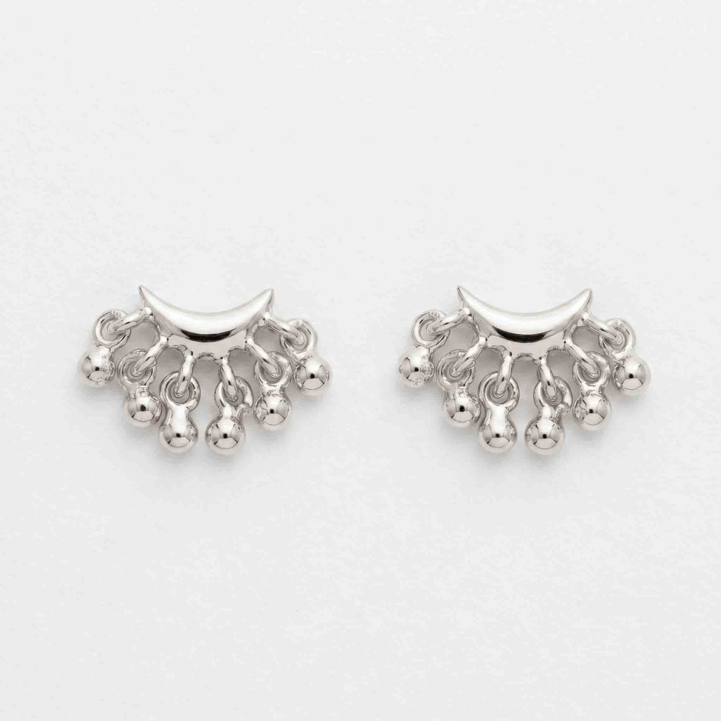 Silver Melting Moon Earring