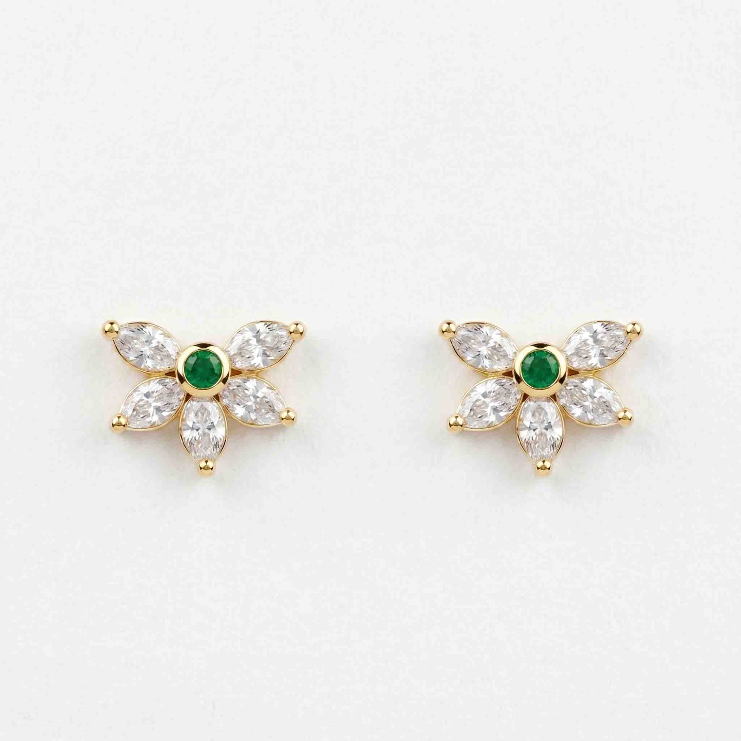 Silver 5 Marquise Stone Earring