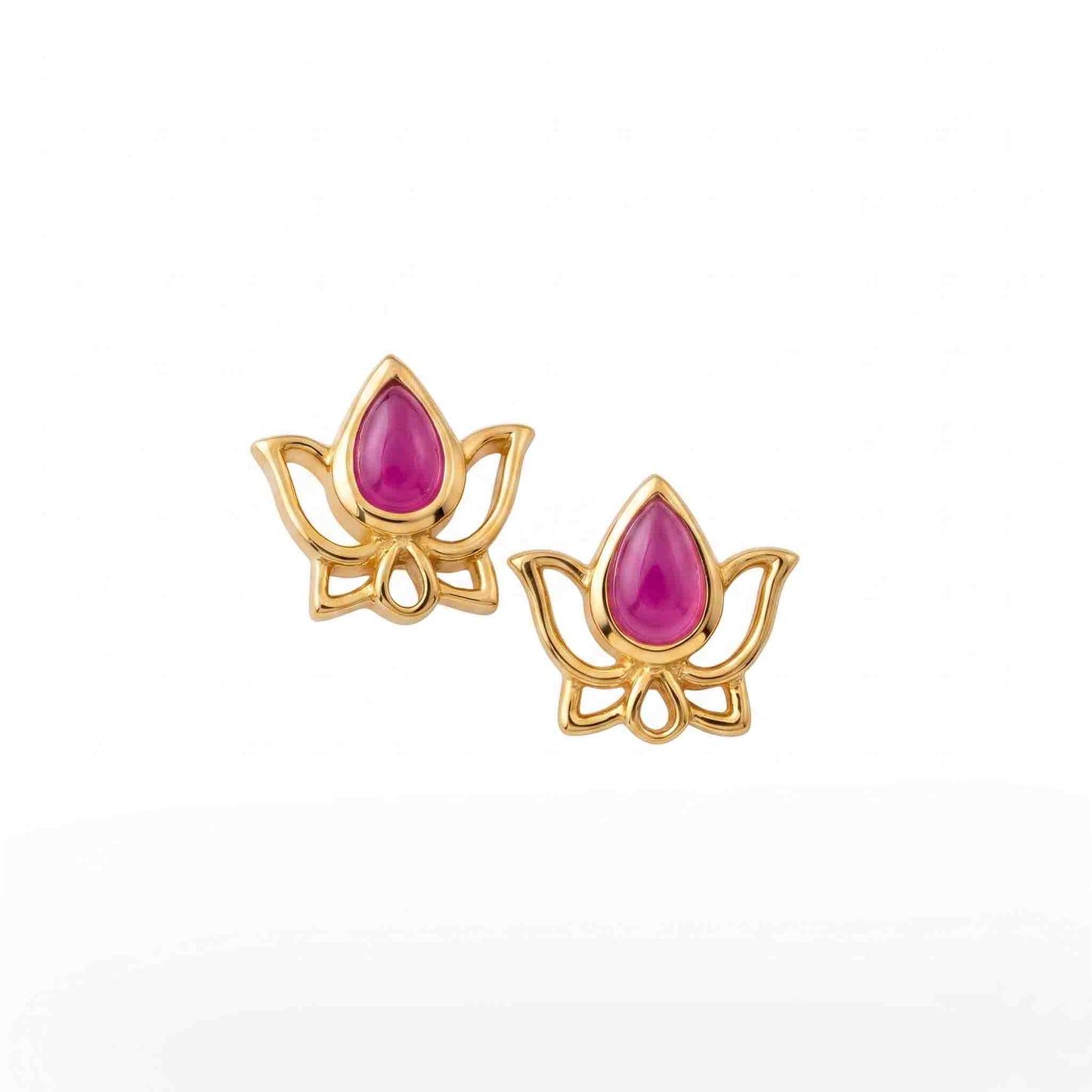 Silver Solo Kemp Stone Lotus Stud Earrings