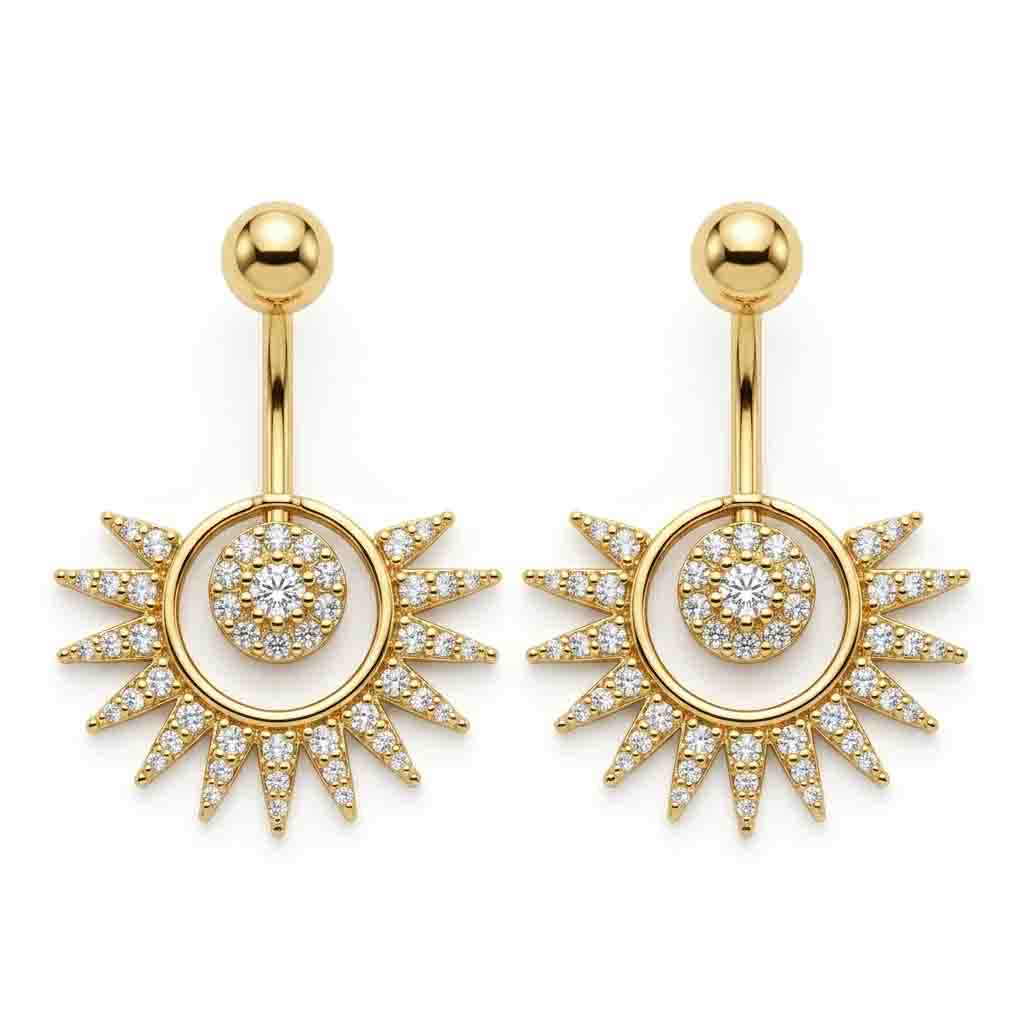 Silver Bugadi Daisy Ball Top Diamond Design With Sunburst Jacket