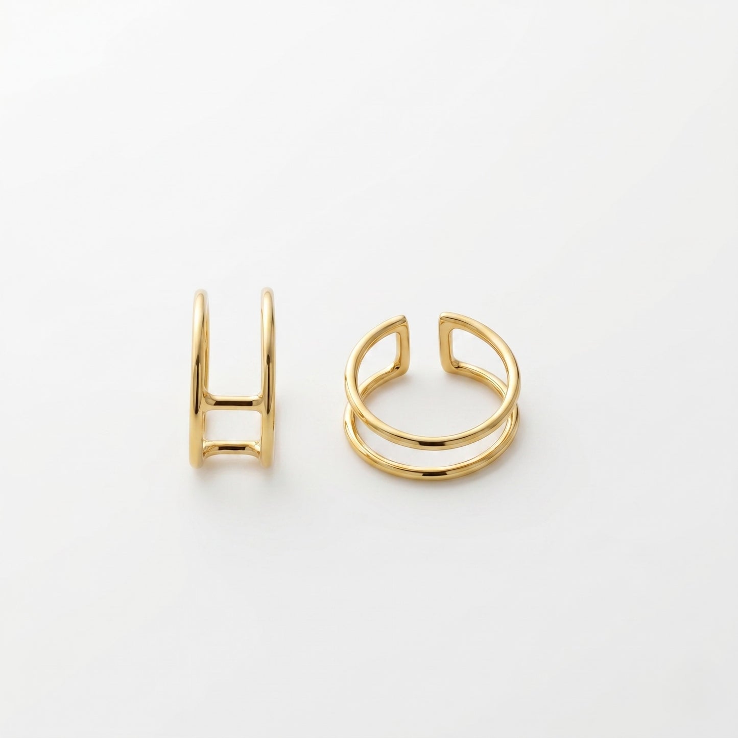 Silver Two Plain Line Ear Cuff