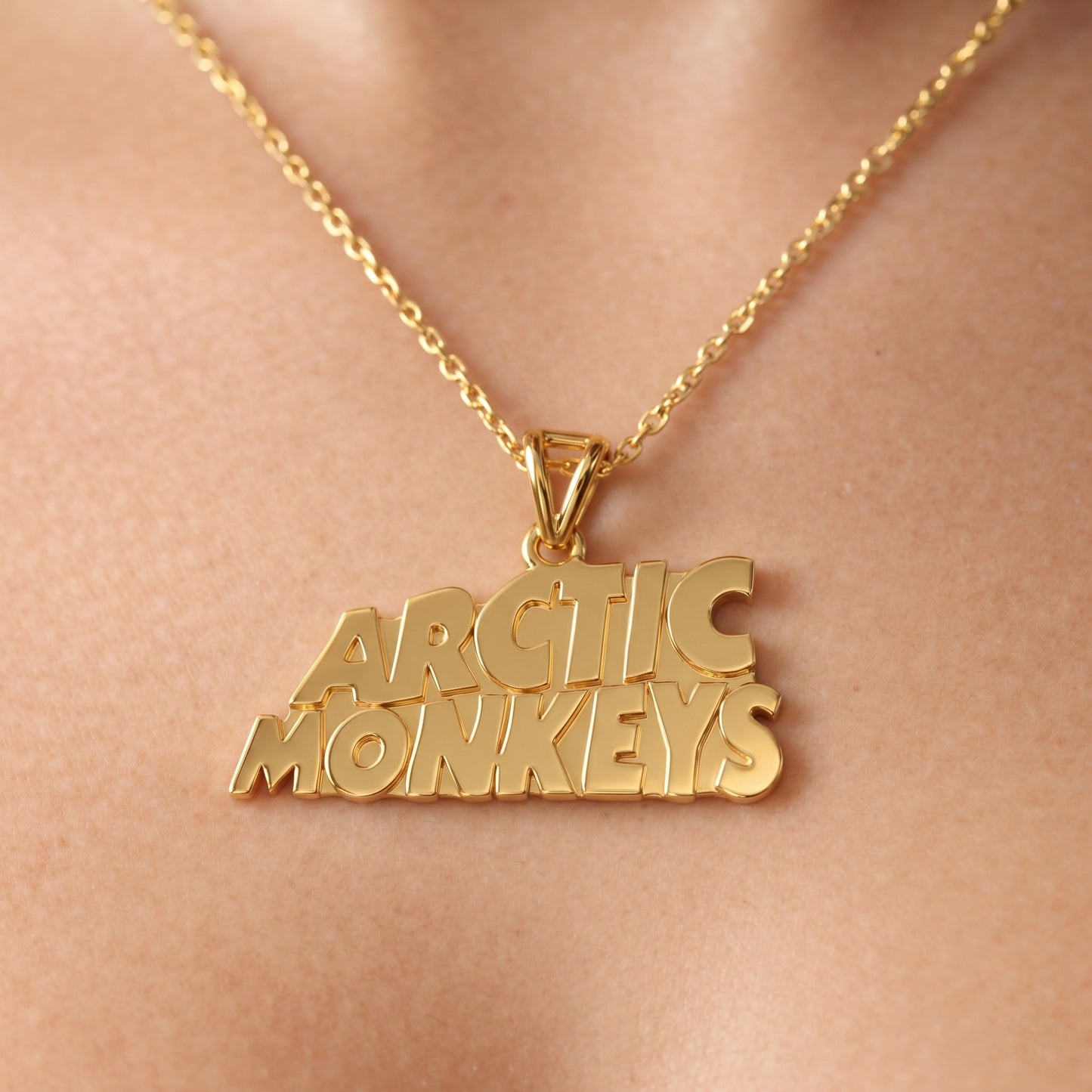 Silver Pendant Arctic Monkeys Band Name Design