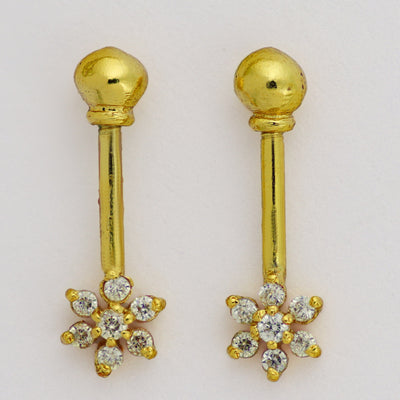Silver Bugadi 7 Stone Flower Ball Top Gold Diamond Design