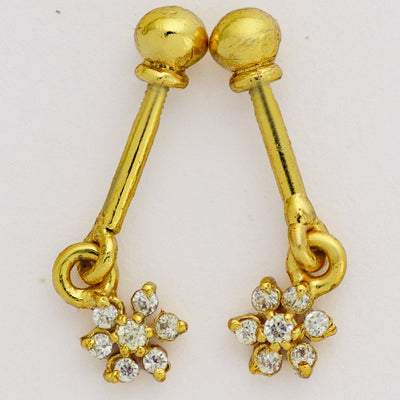 Silver Bugadi 7 Stone Flower Hanging Ball Top Gold Diamond Design