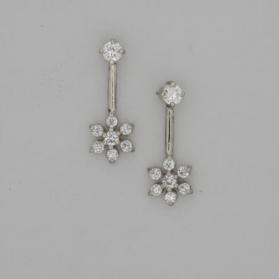 Silver Bugadi 7 Stone Flower Stone Top Diamond Design