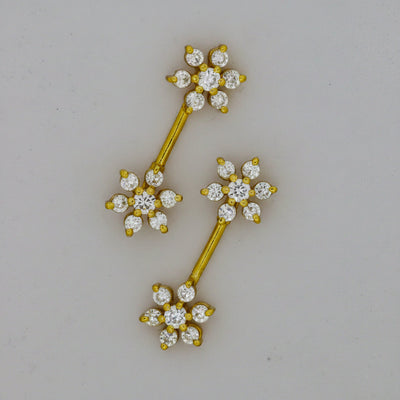 Silver Bugadi 7 Stone Flower Dual Gold Diamond Design