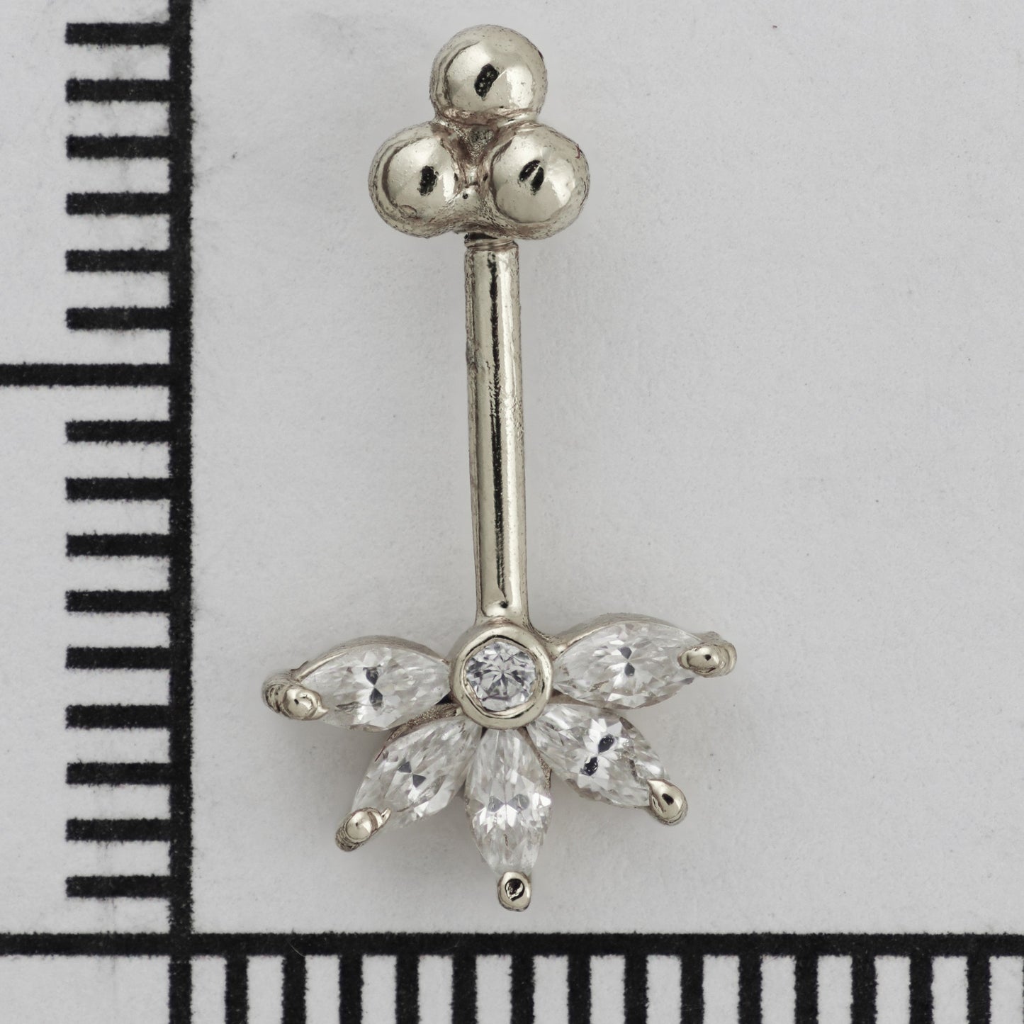 Silver Bugadi 5 Marquis 4 Bead Top Diamond Design