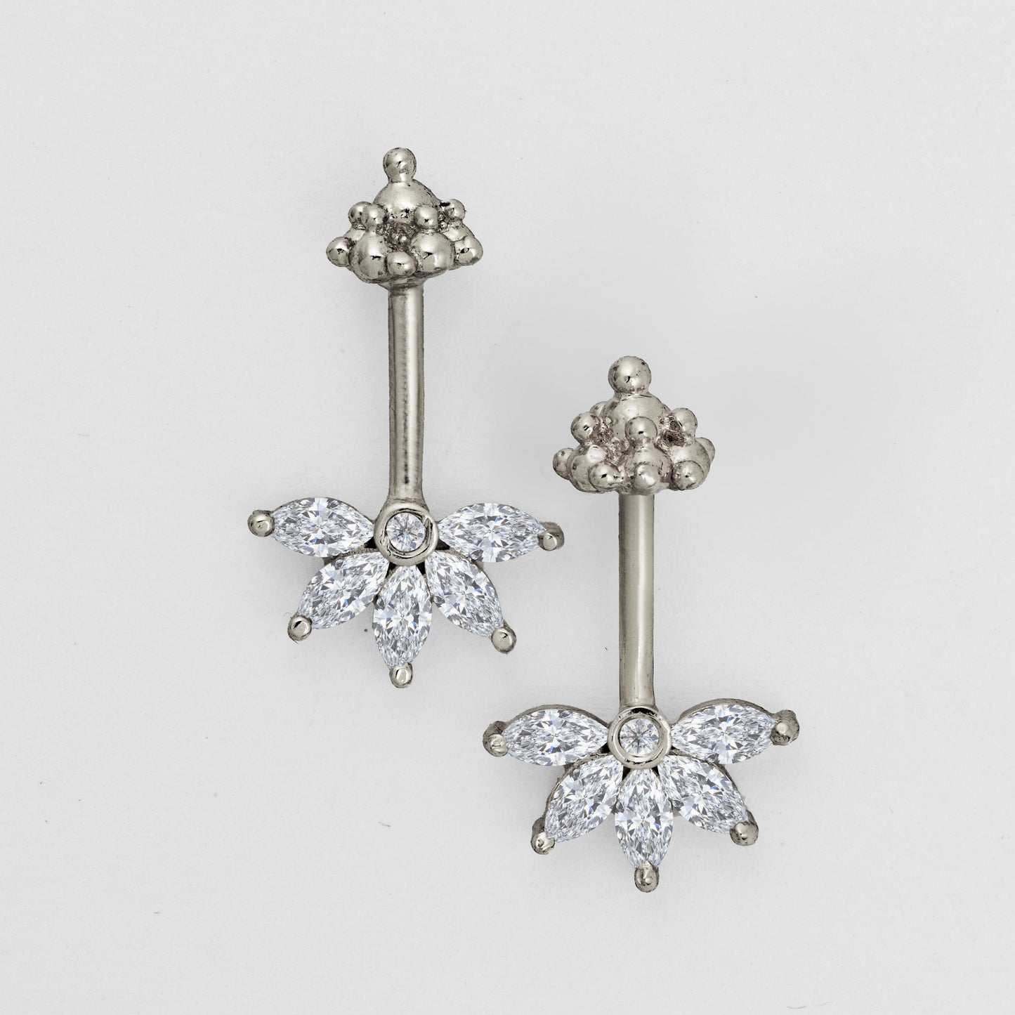 Silver Bugadi 5 Marquis Gopuram Top Diamond Design