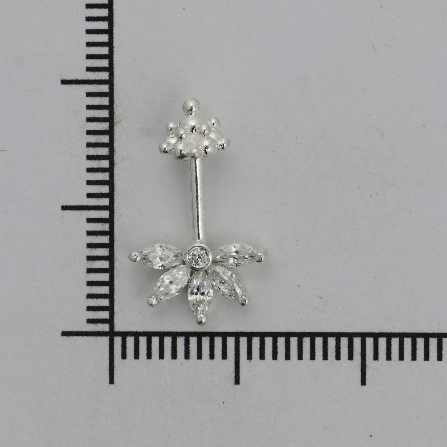 Silver Bugadi 5 Marquis Gopuram Top Diamond Design