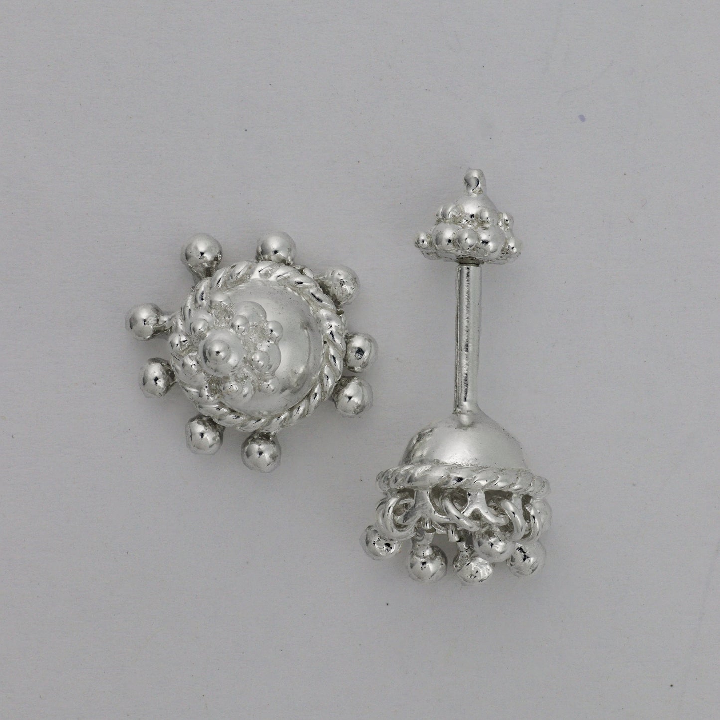 Silver Bugadi Jhumka Gopuram Top Design