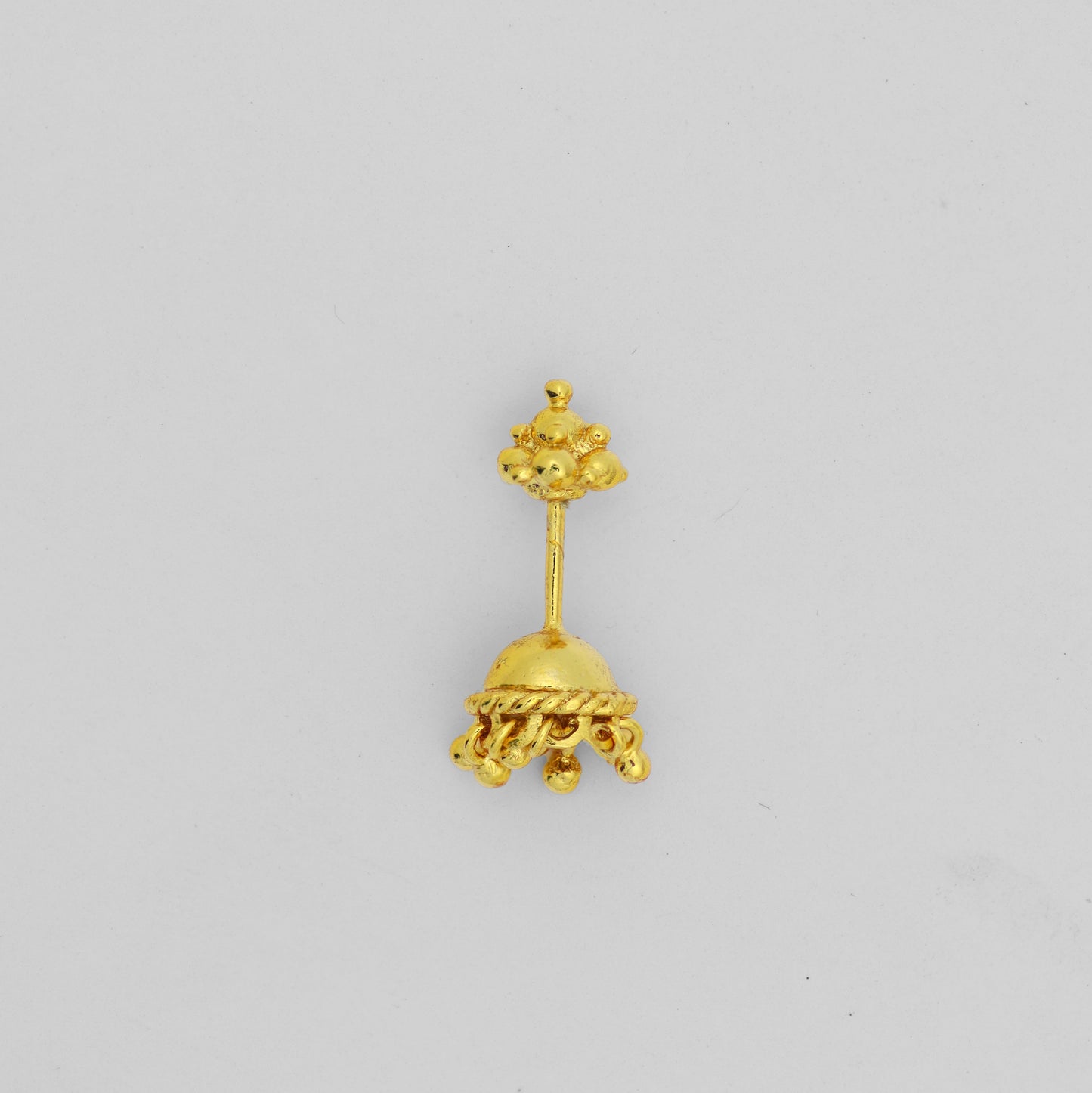 Silver Bugadi Jhumka Gopuram Top Gold Design