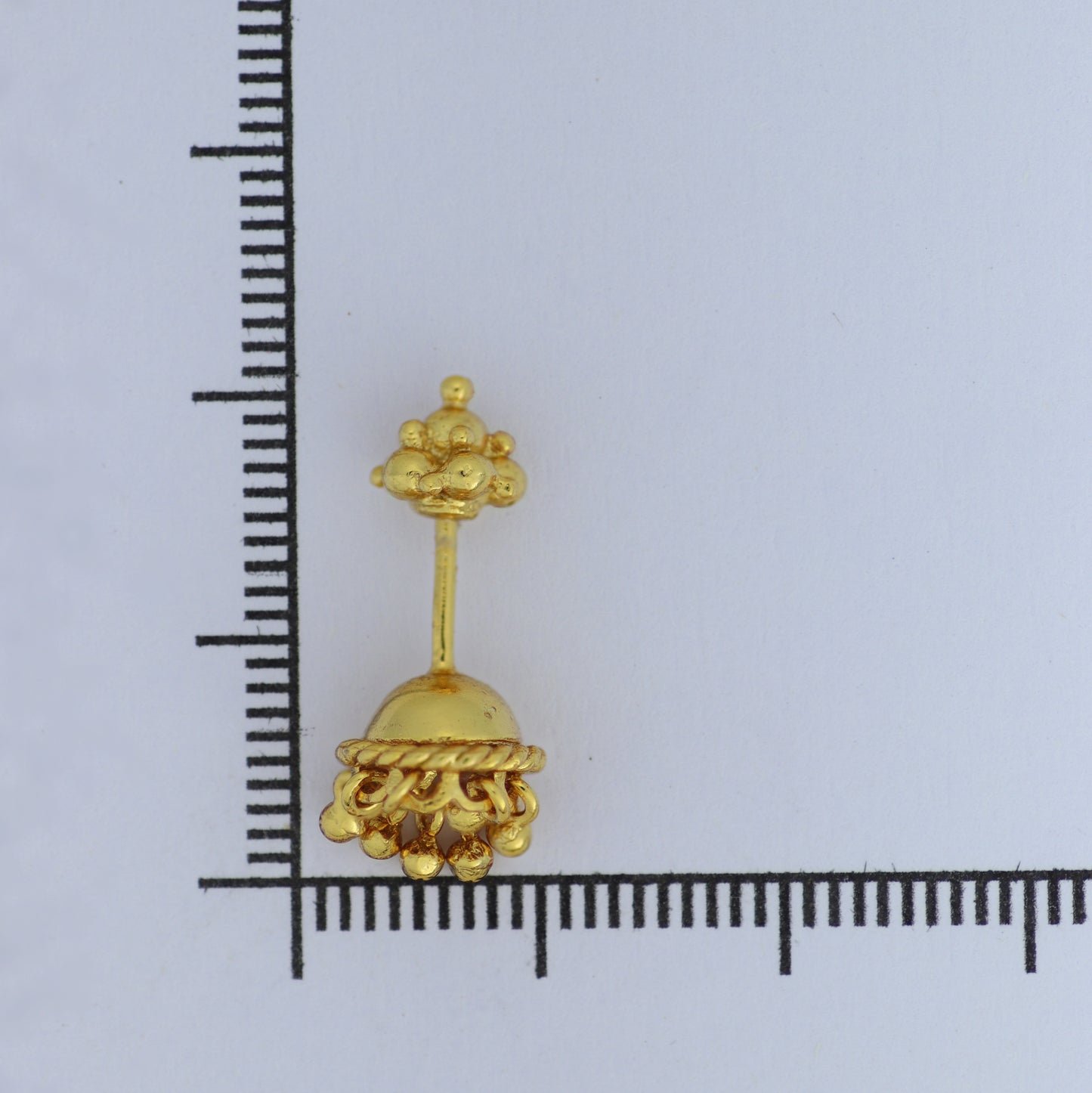 Silver Bugadi Jhumka Gopuram Top Gold Design