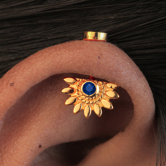 SUN BUGADI BLUE STONE GOLD PLATED
