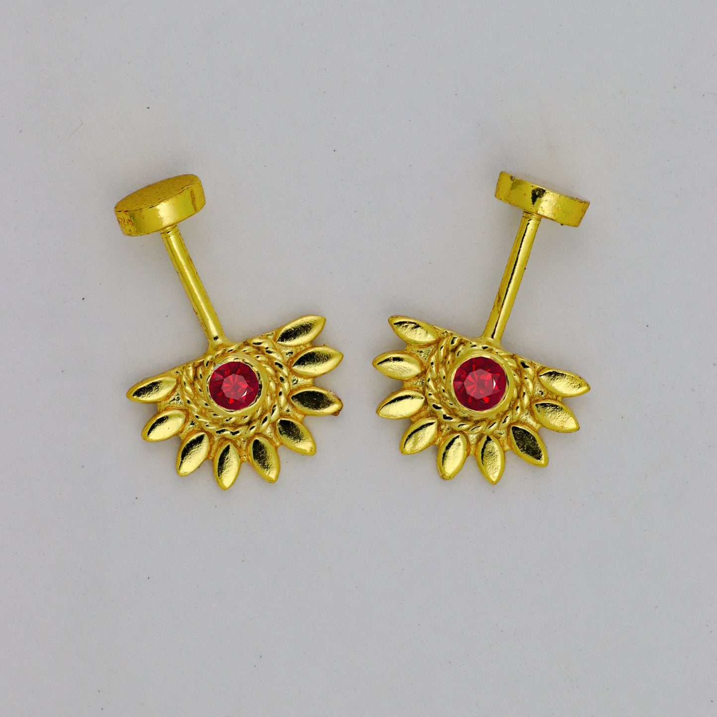SUN BUGADI RED STONE GOLD PLATED