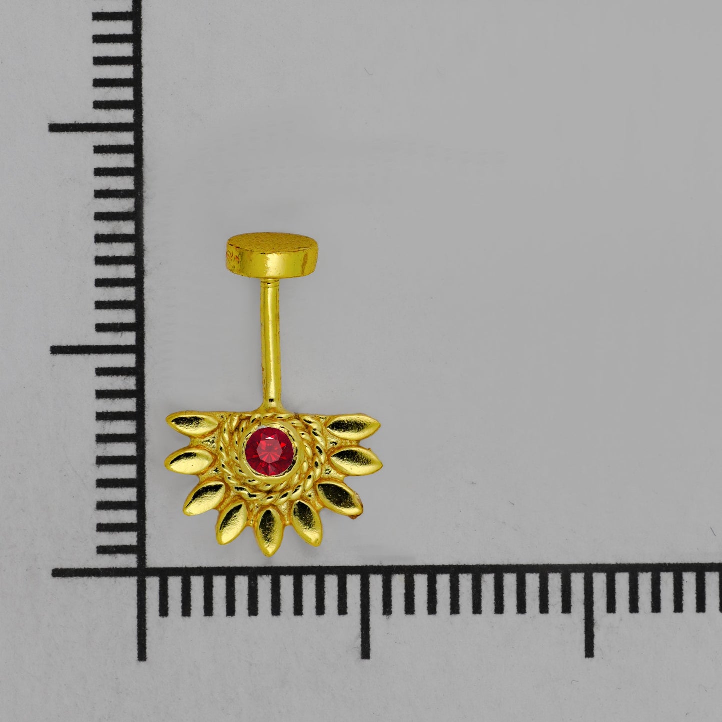 SUN BUGADI RED STONE GOLD PLATED