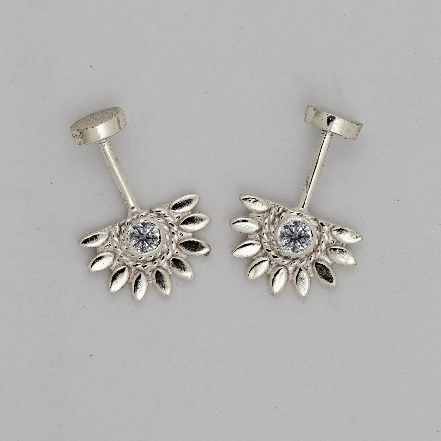 Silver Bugadi Sun Flat Top Diamond Design