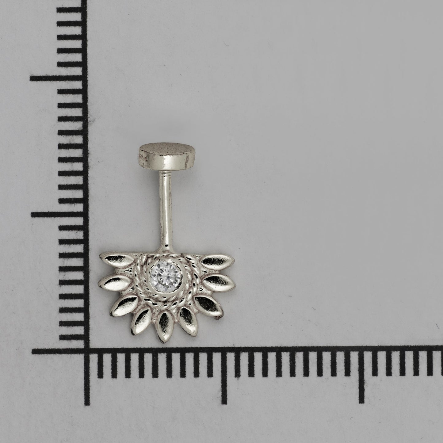 Silver Bugadi Sun Flat Top Diamond Design
