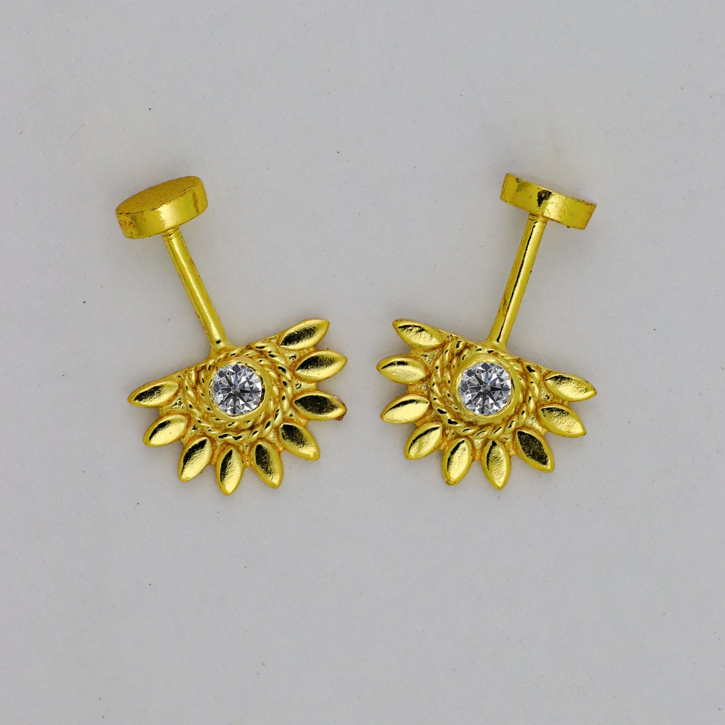 Silver Bugadi Sun Flat Top Gold Diamond Design