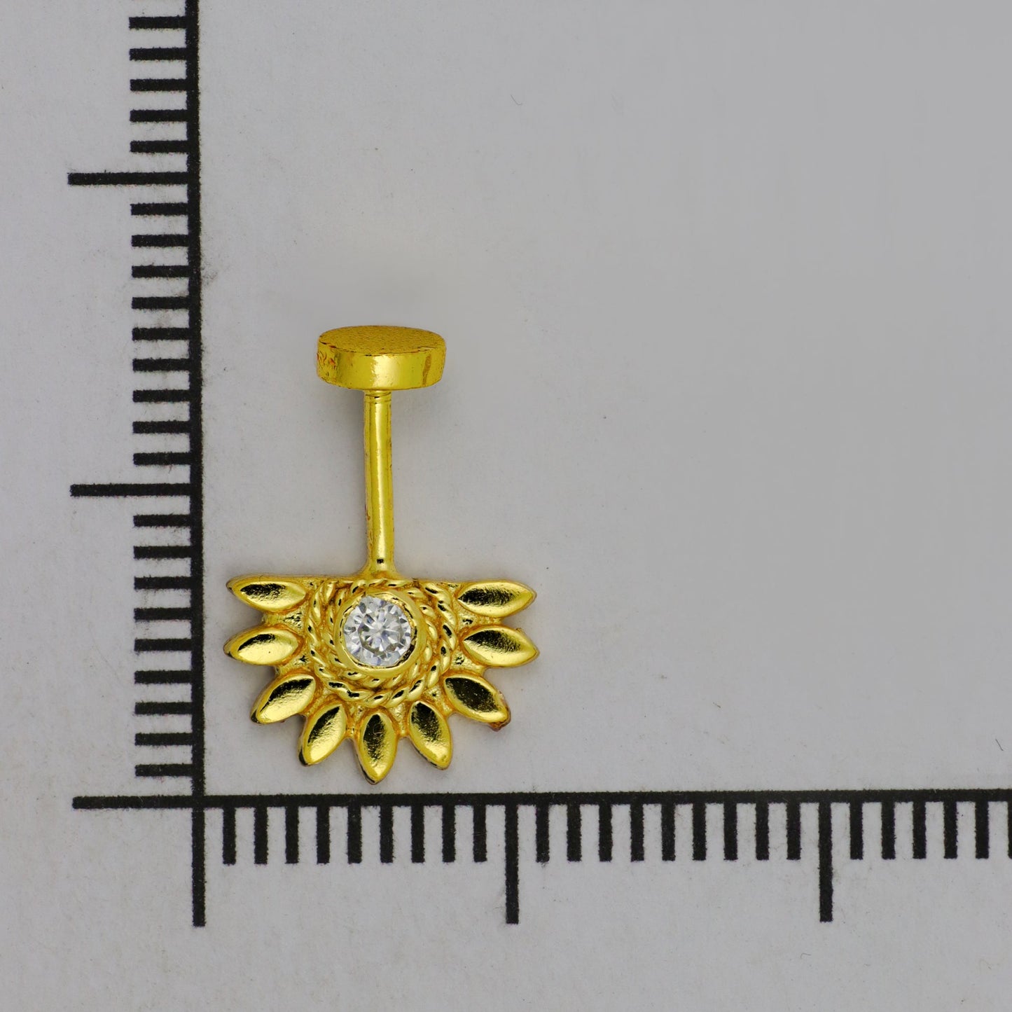 Silver Bugadi Sun Flat Top Gold Diamond Design