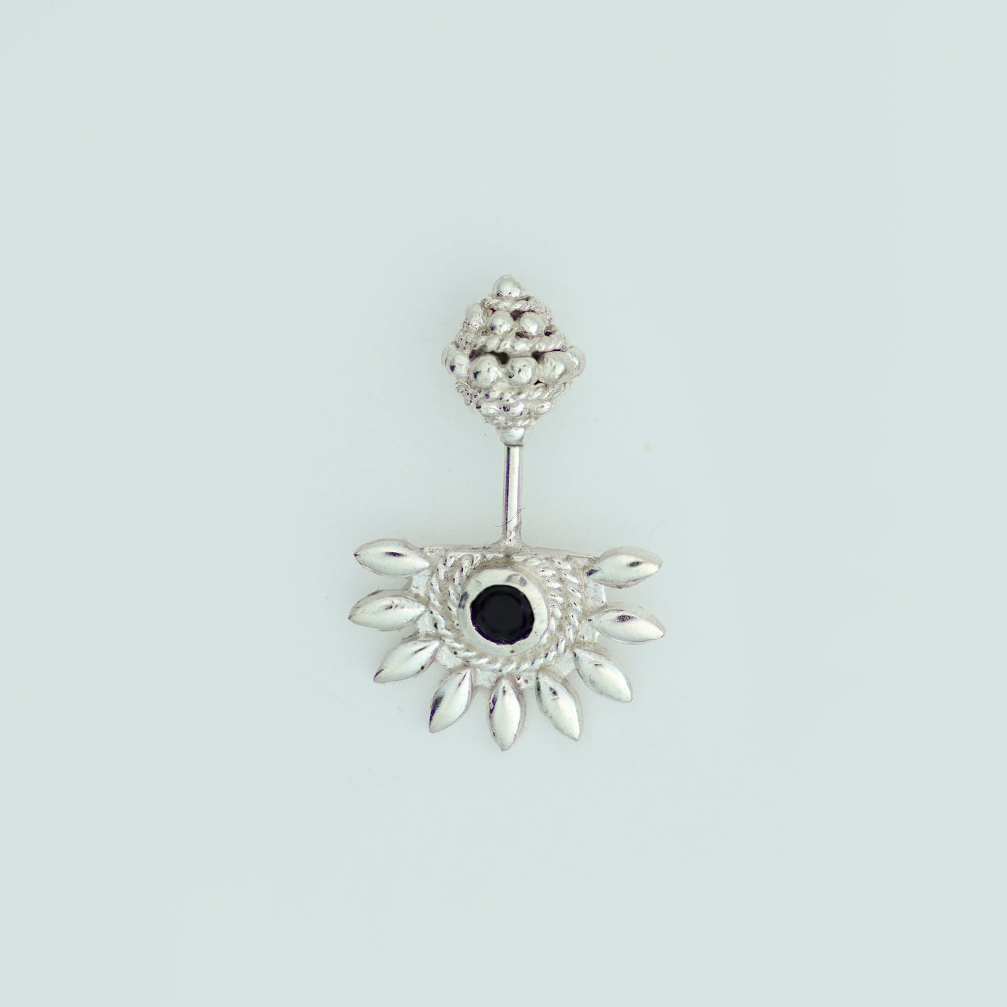 Silver Bugadi Sun Shikhara Top Nazar Black Design