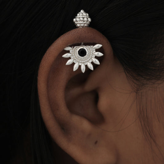 Silver Bugadi Sun Shikhara Top Nazar Black Design