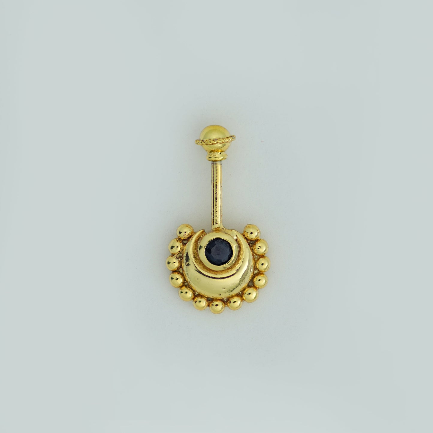 Silver Bugadi Circle Moon Wired Ball Top Gold Nazar Black Design