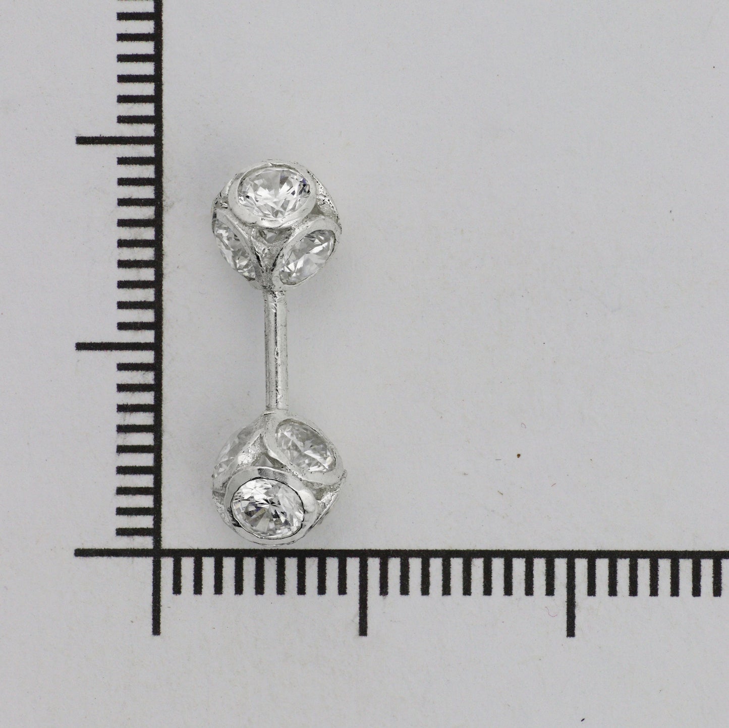 Silver Bugadi Stone Ball Dual Diamond Design