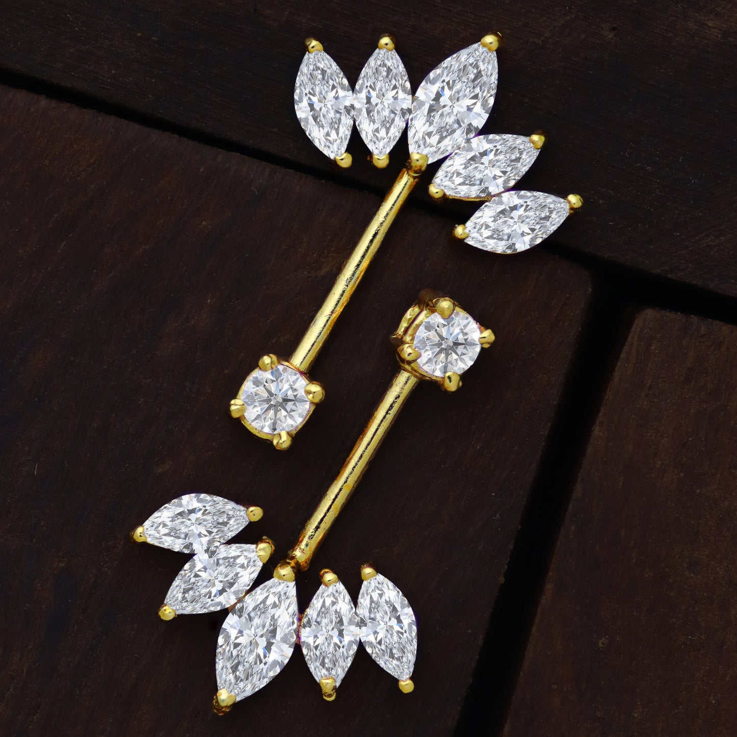Silver Bugadi 5 Marquis MSB2 Stone Top Diamond Design