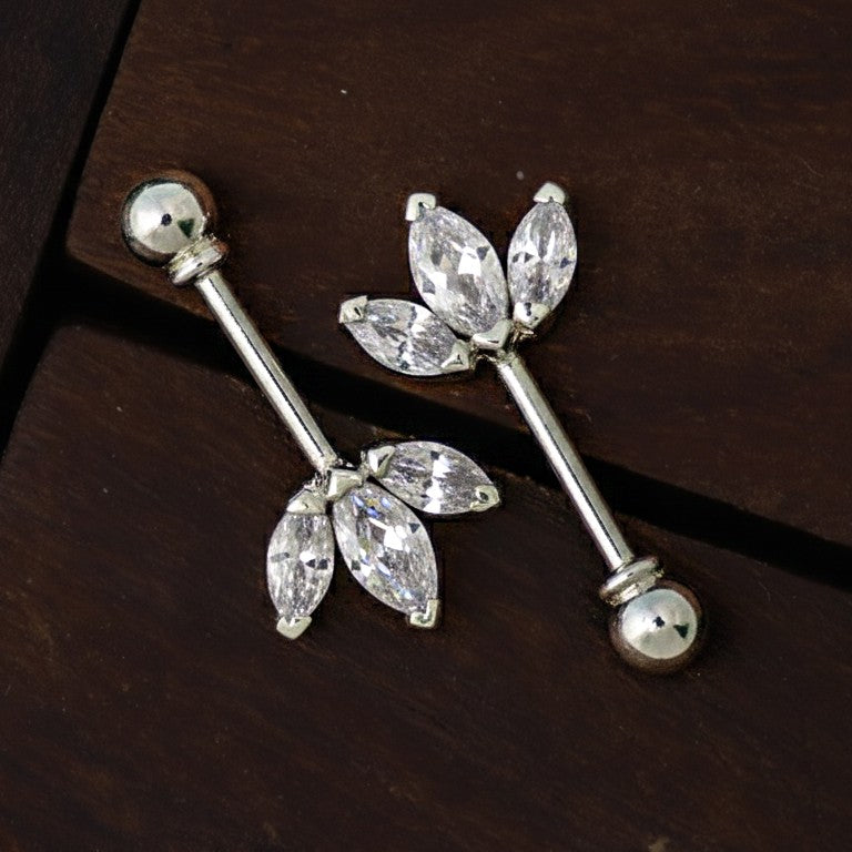 Silver Bugadi 3 Marquis MSB Ball Top Diamond Design