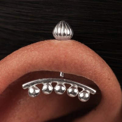 Silver Bugadi 5 Ball Line Modak Top Design