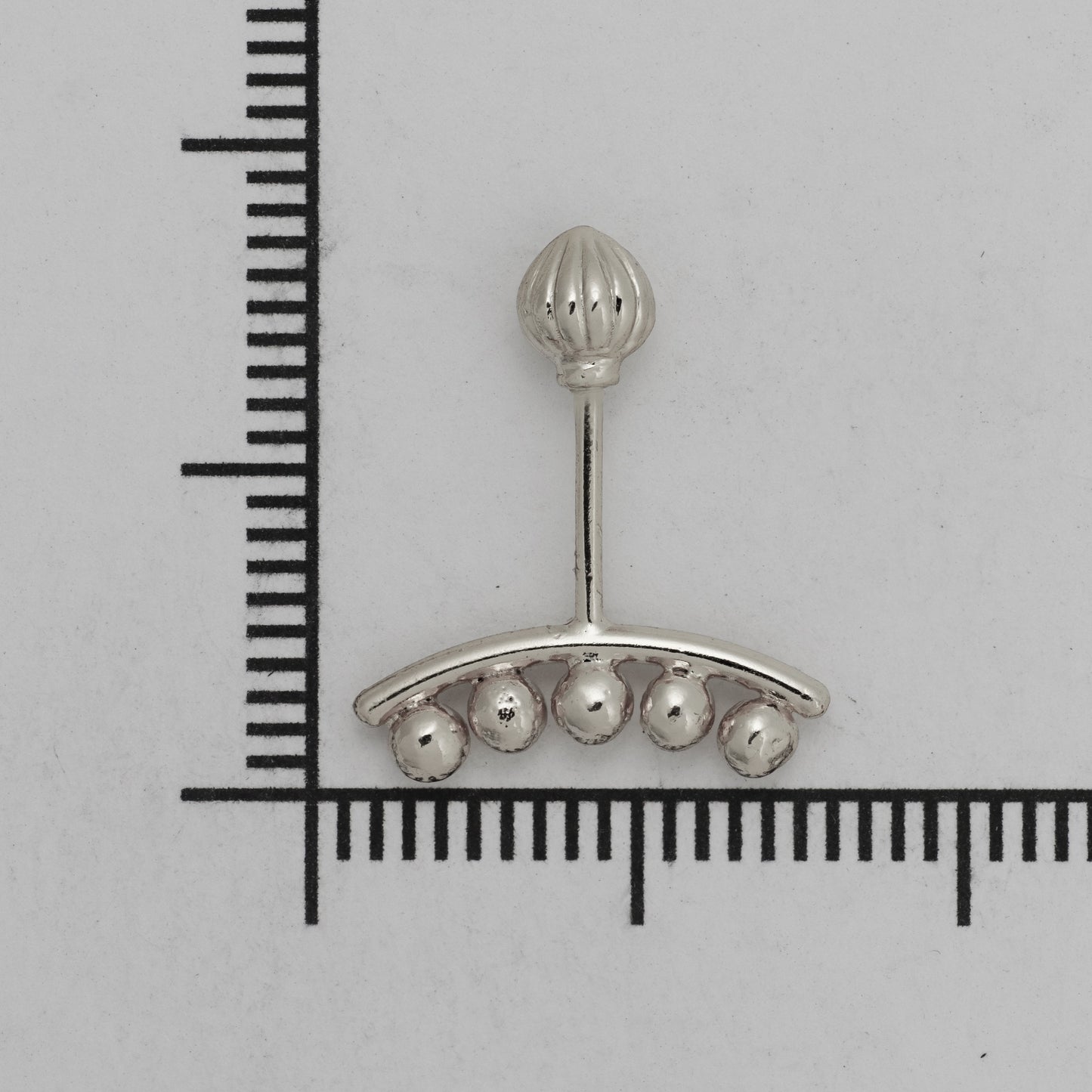 Silver Bugadi 5 Ball Line Modak Top Design