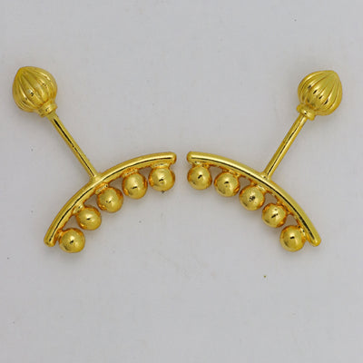 Silver Bugadi 5 Ball Line Modak Top Gold Design