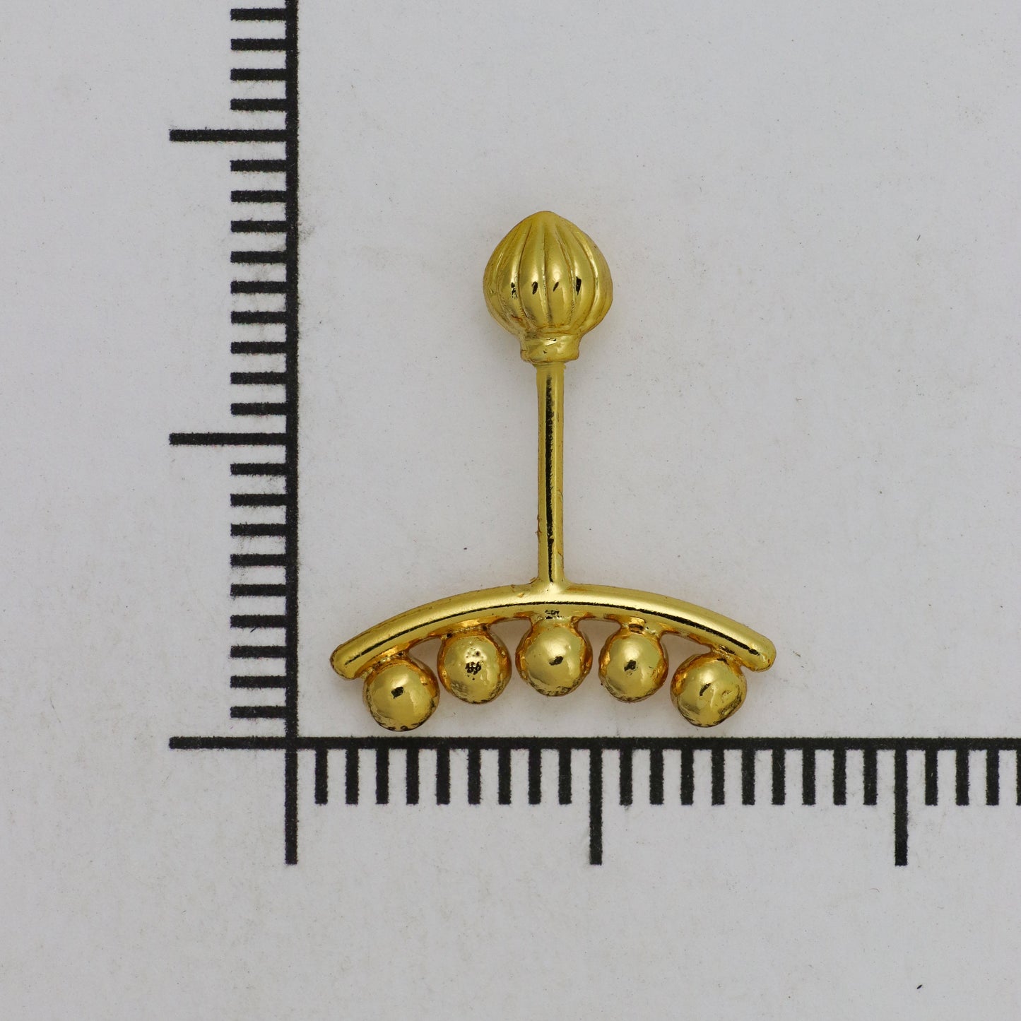 Silver Bugadi 5 Ball Line Modak Top Gold Design