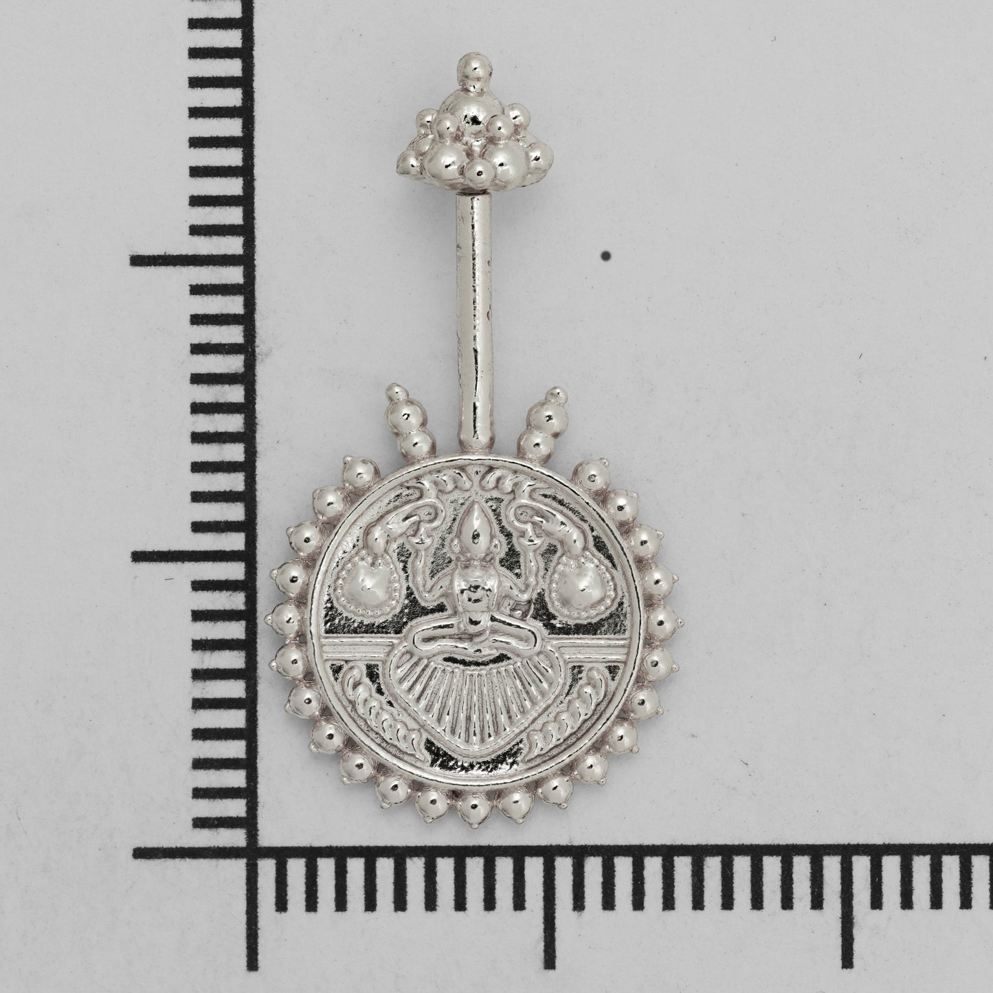 Silver Bugadi Laxmi Coin Gopuram Top Design