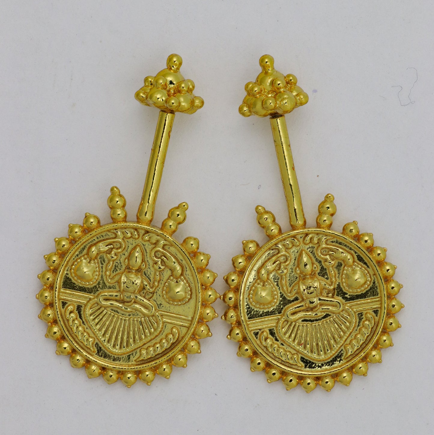 Silver Bugadi Laxmi Coin Gopuram Top Gold Design