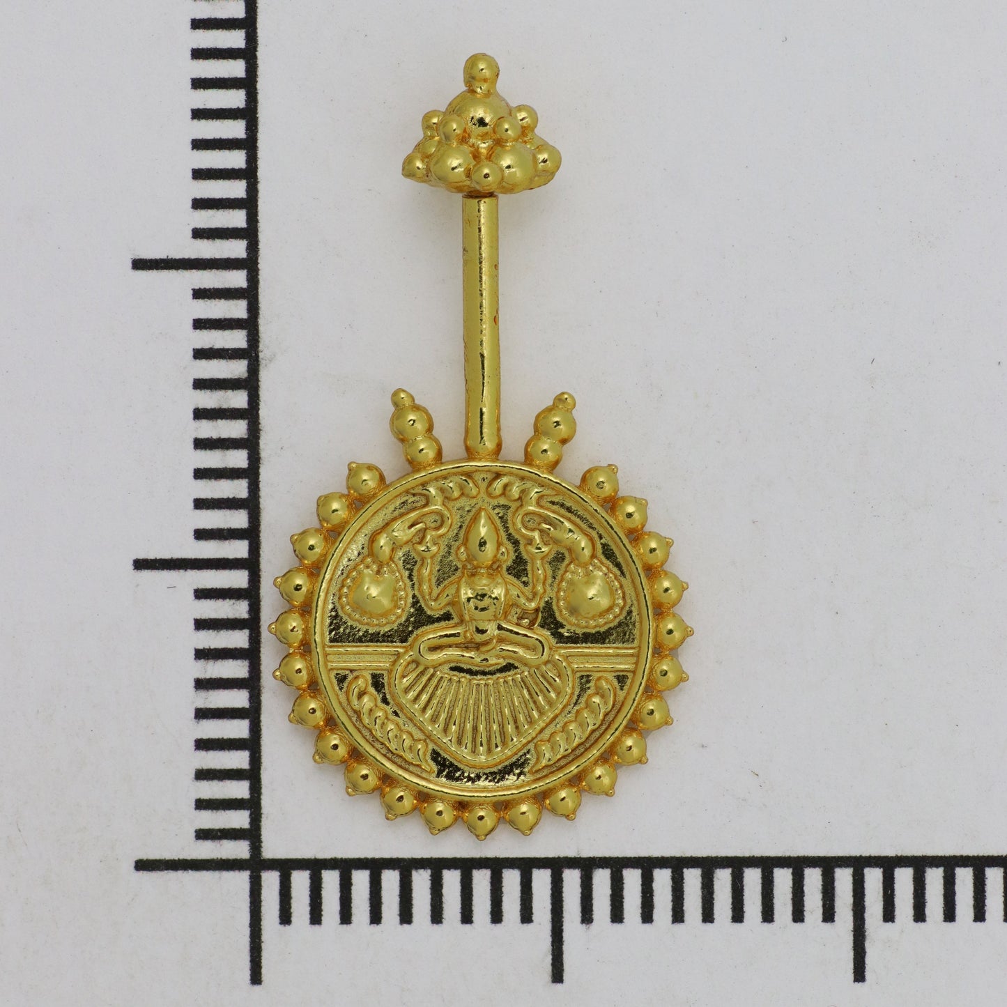 Silver Bugadi Laxmi Coin Gopuram Top Gold Design