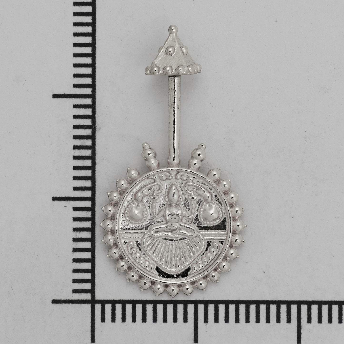 Silver Bugadi Laxmi Coin Pyramid Top Design