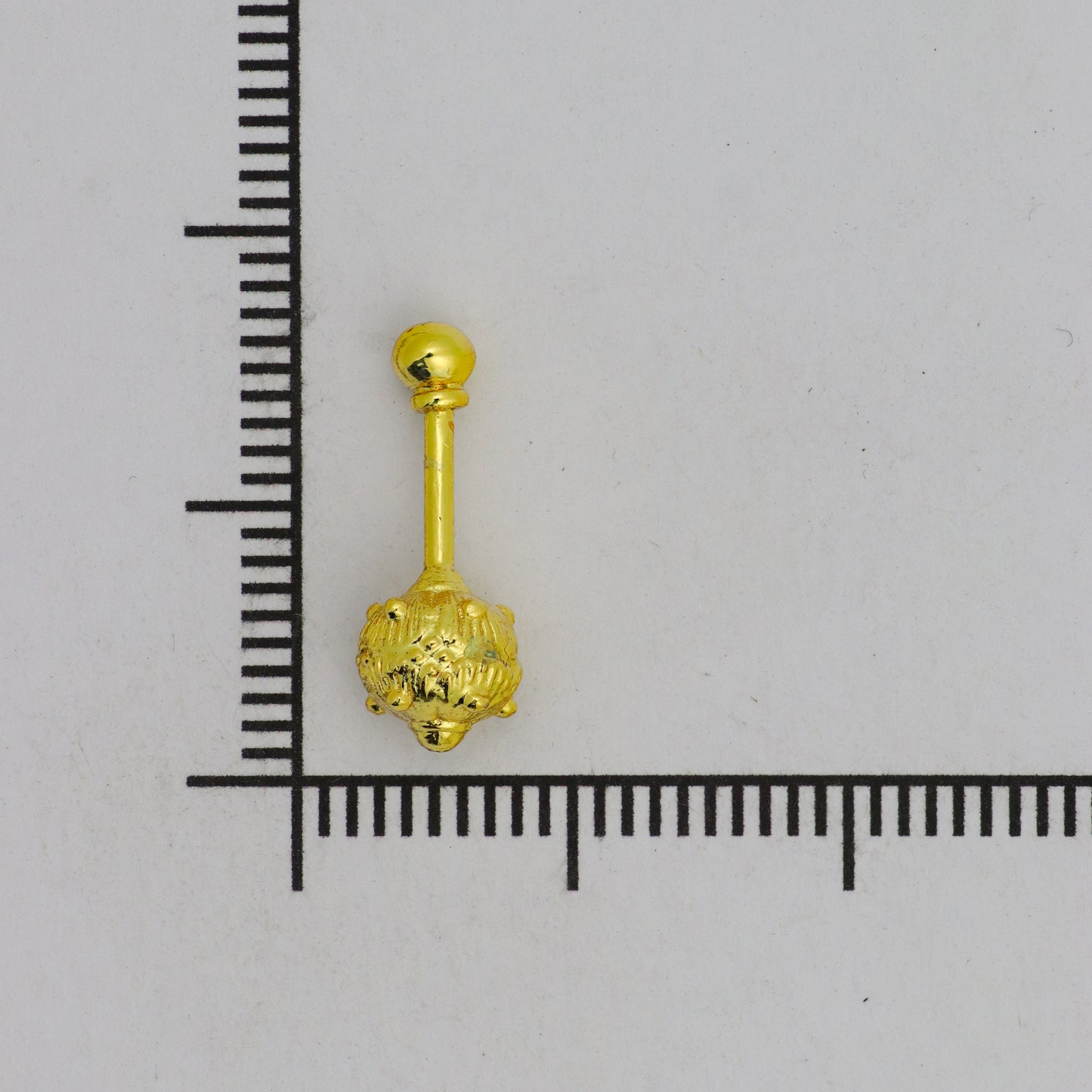 Silver Bugadi Mace Ball Top Gold Design