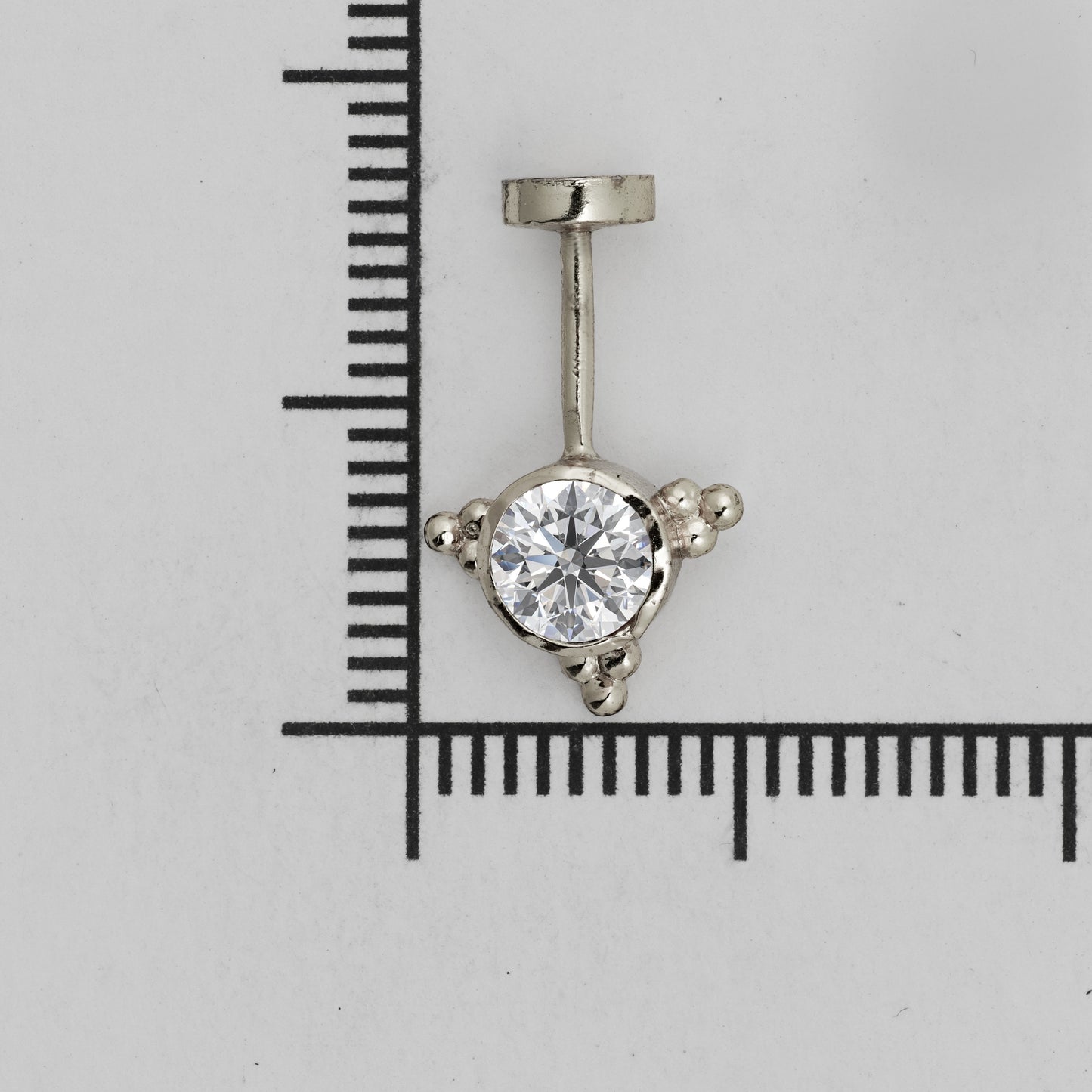 Silver Bugadi Vajra Hanging Flat Top Diamond Design
