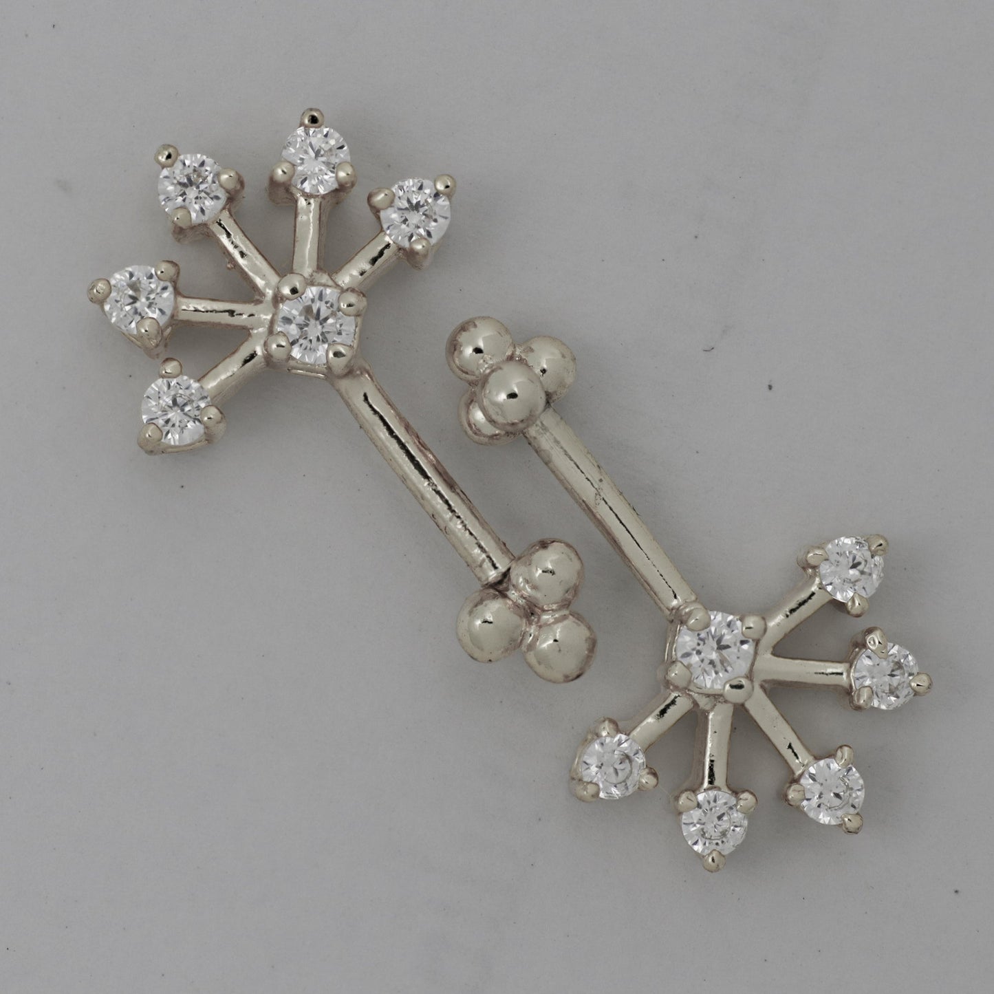 Silver Bugadi 6 Stone Fan 4 Bead Top Diamond Design