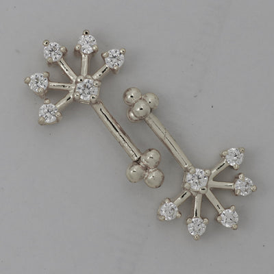 Silver Bugadi 6 Stone Fan 4 Bead Top Diamond Design