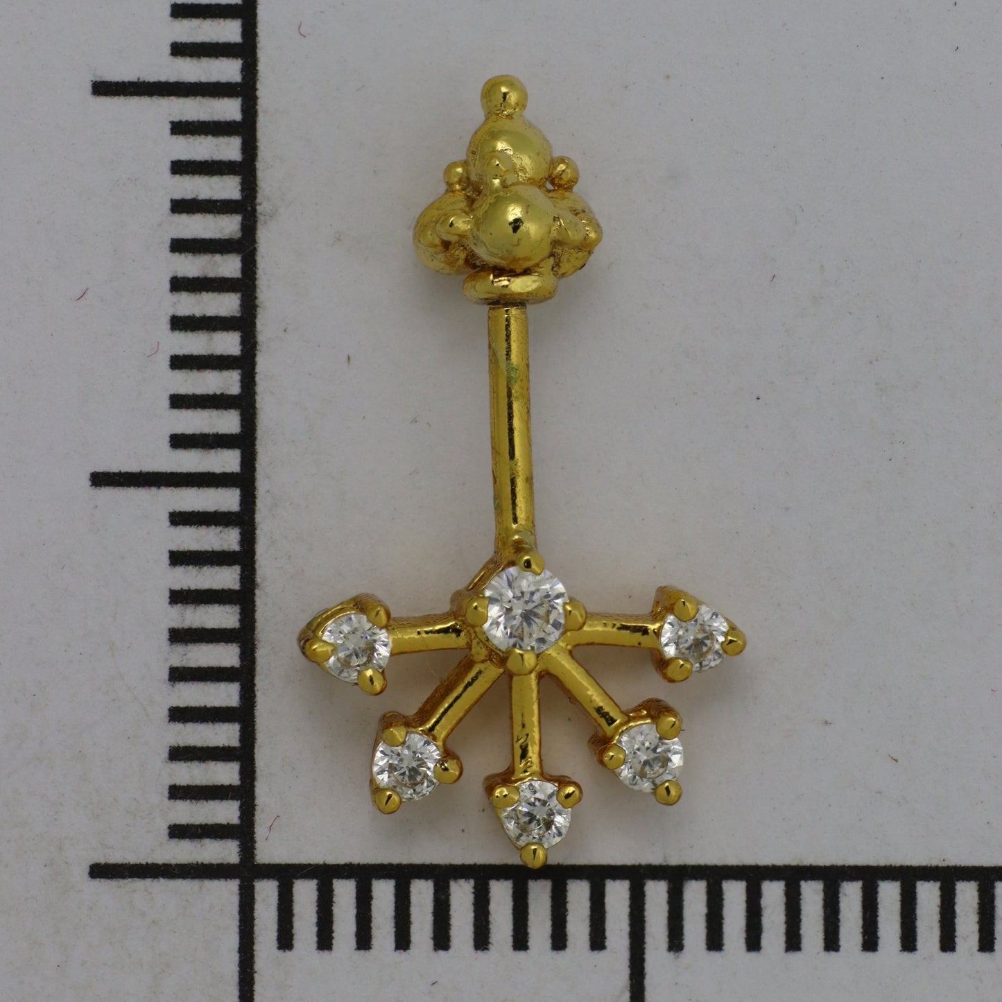 Silver Bugadi 6 Stone Fan Dome Dot Top Gold Diamond Design