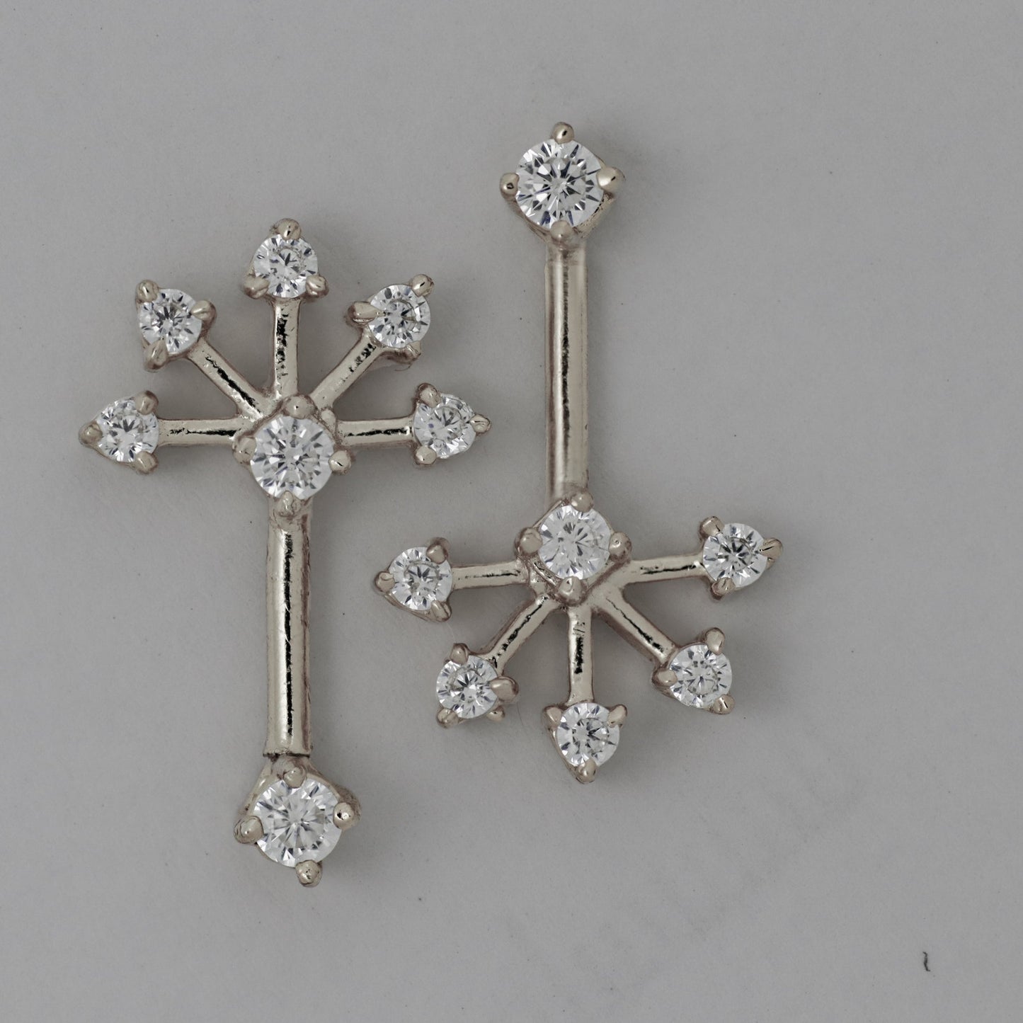 Silver Bugadi 6 Stone Fan Stone Top Diamond Design