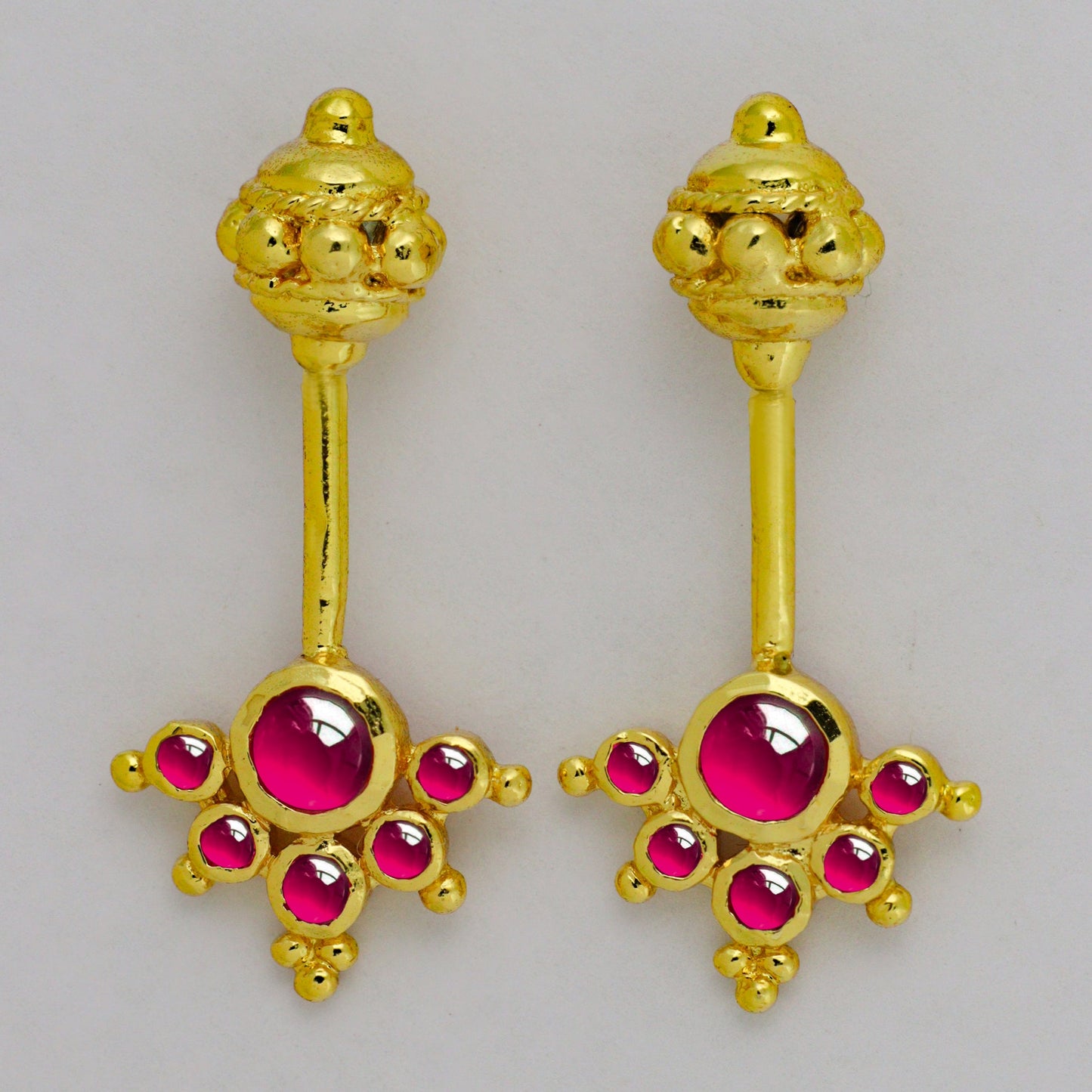 Silver Bugadi 6 Stone mookuthi Gada Top Gold Kemp Red Design