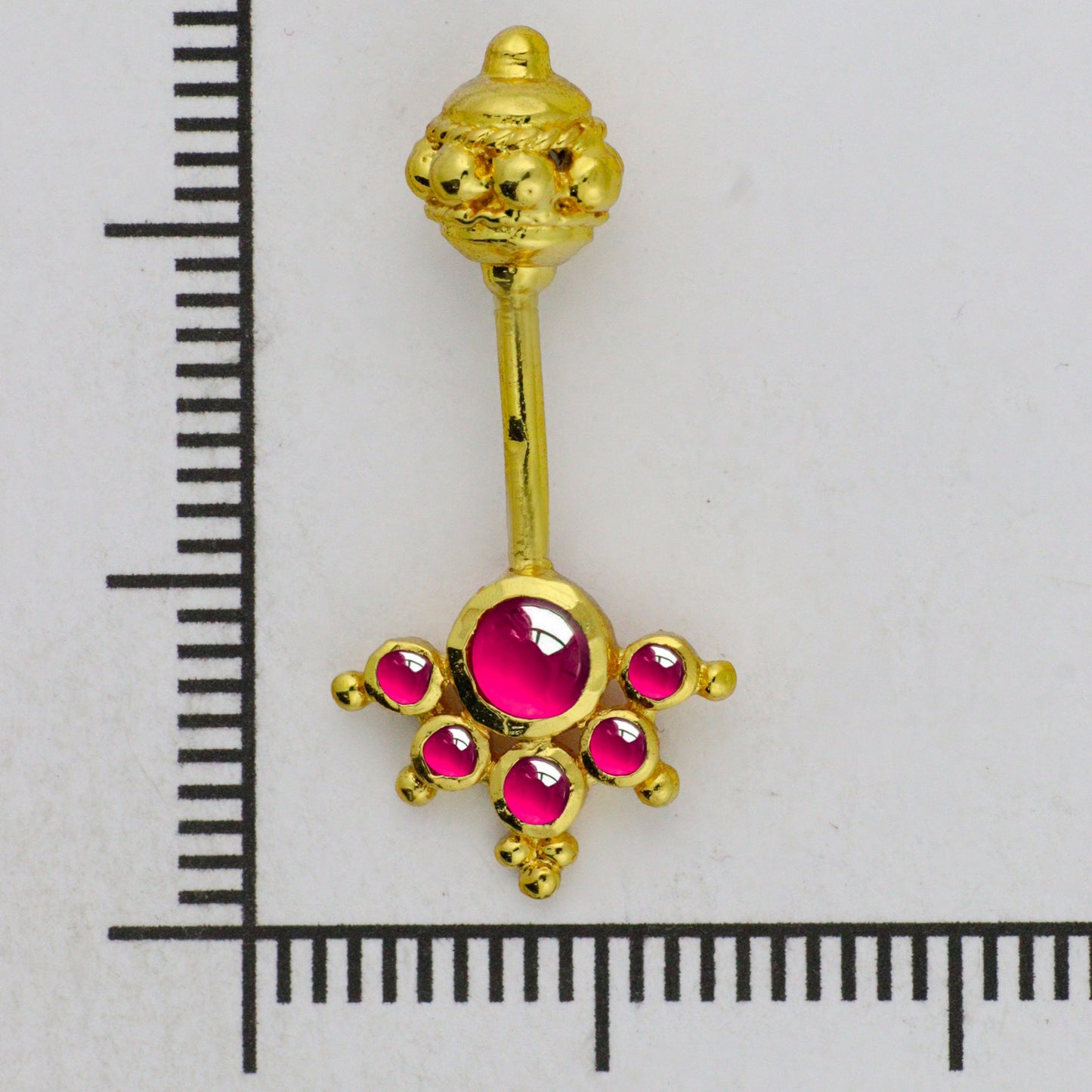Silver Bugadi 6 Stone mookuthi Gada Top Gold Kemp Red Design