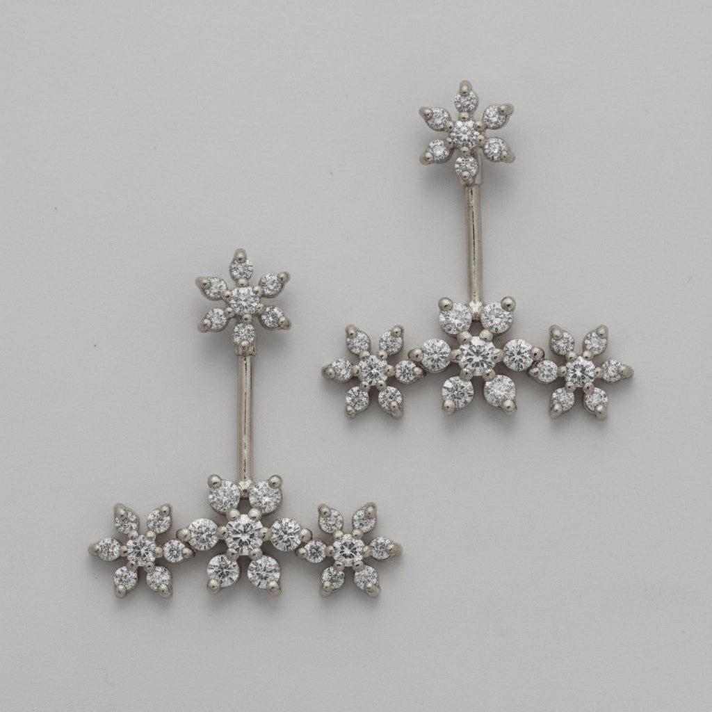 Silver Bugadi 7 Stone Flower 3 7 Stone Top Diamond Design