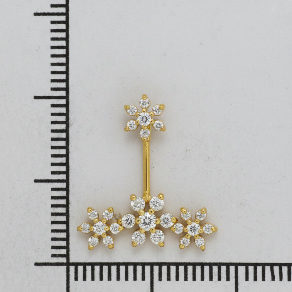 Silver Bugadi 7 Stone Flower 3 7 Stone Top Diamond Design