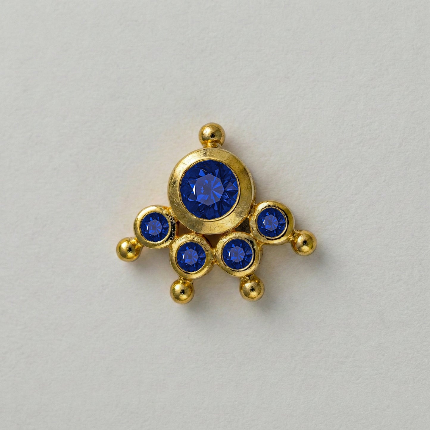 MOOKUTHI BLUE STONE GOLD PLATED NOSEPIN