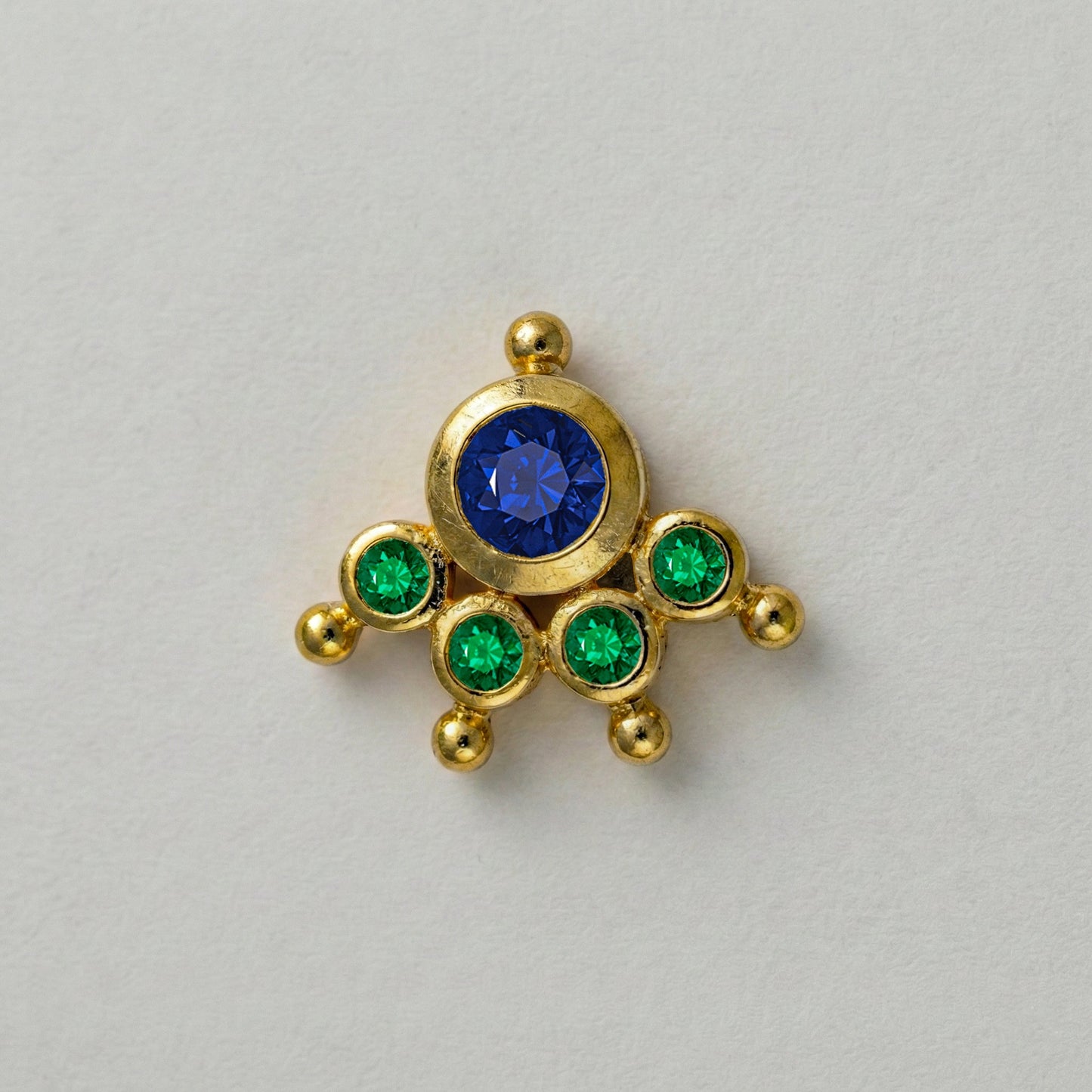 MOOKUTHI BLUE STONE GOLD PLATED NOSEPIN